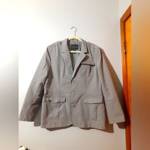 Structure Men's Blazer Jacket Grsy Button Up Front Pockets Size Large